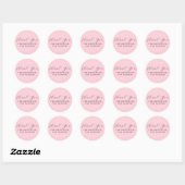 Sticker Rond Merci Pour Soutenir Nos Points D'Affaires Rose (Feuille)