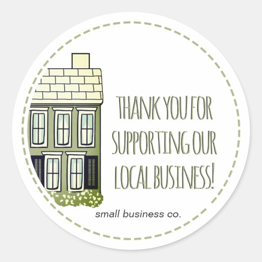 Sticker Rond Merci pour soutenir notre petite entreprise! (Devant)