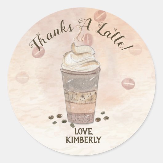 Sticker Rond Merci pour un Café (Devant)