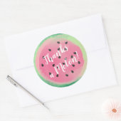 Sticker Rond Merci pour un Melon Aquarelle Pastèque Écriture (Enveloppe)