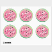 Sticker Rond Merci pour un Melon Aquarelle Pastèque Écriture (Feuille)