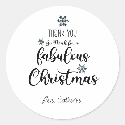 Sticker Rond Merci pour une fabuleuse invitation de noël (Devant)