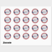 Sticker Rond Merci pour vos anciens combattants Rustic Denim (Feuille)