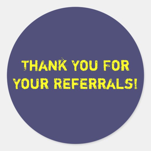 Sticker Rond Merci Pour Vos Références ! (Devant)