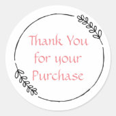 Sticker Rond Merci pour votre achat (Devant)