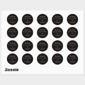 Sticker Rond Merci pour votre achat | Coeur de script décontrac (Feuille)