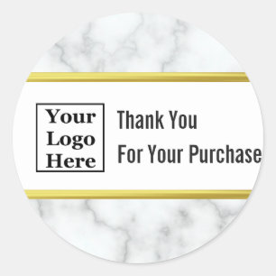 Sticker Rond Merci pour votre achat Logo d'entreprise Élégant