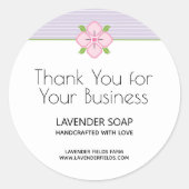 Sticker Rond Merci pour votre business Lavender Soap (Devant)