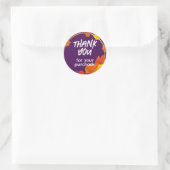 Sticker Rond Merci pour votre chevalet d'achat Purple Fall (Sac)