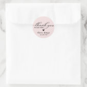 Sticker Rond Merci pour votre commande Blush Pink Business (Sac)