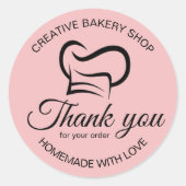 Sticker Rond Merci Pour Votre Commande Boulangerie (Devant)
