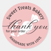 Sticker Rond Merci Pour Votre Commande Boulangerie De Gâteau Ro (Devant)