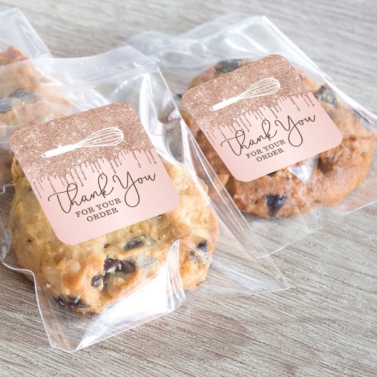 Sticker Rond Merci Pour Votre Commande Cuire Whisk Parties scin