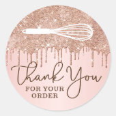 Sticker Rond Merci Pour Votre Commande Cuire Whisk Parties scin (Devant)
