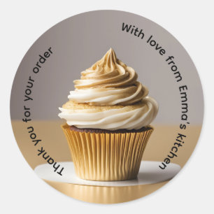 Sticker Rond Merci pour votre commande cupcake