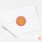 Sticker Rond "Merci pour votre commande" Cute Custom Sun (Enveloppe)