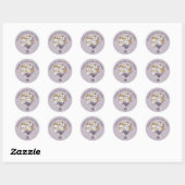 Sticker Rond "Merci pour votre commande" Daisy Bouquet Custom (Feuille)