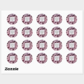 Sticker Rond Merci pour votre commande Feminine Pink Satin Soie (Feuille)