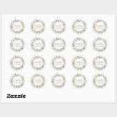 Sticker Rond Merci pour votre commande floral (Feuille)