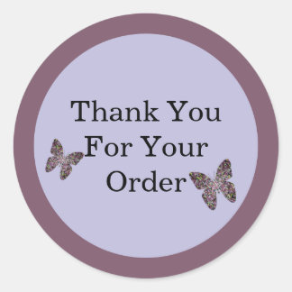 Sticker Rond Merci pour votre commande Mosaïque papillon