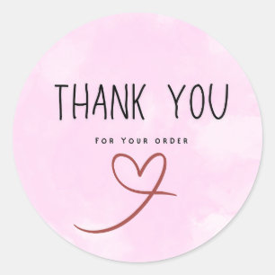 Sticker Rond Merci pour votre commande Pinky