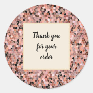 Sticker Rond Merci pour votre commande Professional Pink Mosaic