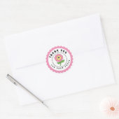 Sticker Rond Merci Pour Votre Commande Retro Rose Flower Circle (Enveloppe)