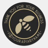 Sticker Rond Merci pour votre entreprise apéritif d'or abeille (Devant)