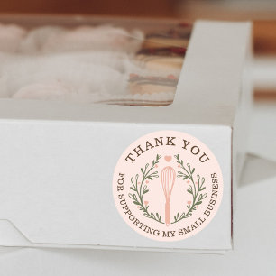 Sticker Rond Merci Pour Votre Entreprise Boulangerie Whisk Logo