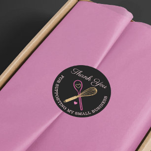 Sticker Rond Merci Pour Votre Entreprise Boulangerie Whisk & Sp