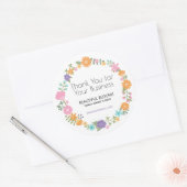 Sticker Rond Merci pour votre entreprise Florale (Enveloppe)
