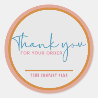 Sticker Rond Merci pour votre entreprise personnalisée de comma