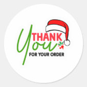 Sticker Rond Merci pour Votre Entreprise Vacances Noël (Devant)