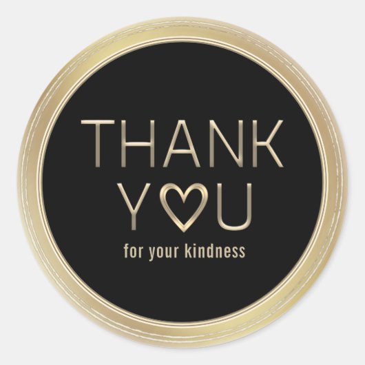 Sticker Rond Merci pour votre Kindness Gold (Devant)
