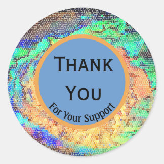 Sticker Rond Merci pour votre soutien Petite entreprise mosaïqu