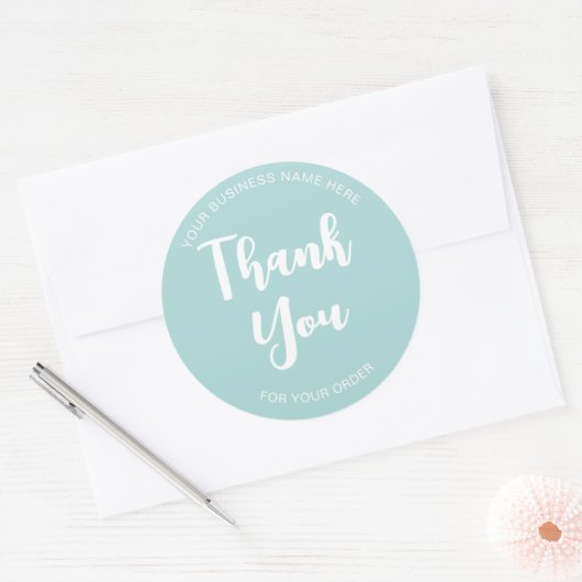 Sticker Rond Merci pour votre typographie de commande (Enveloppe)