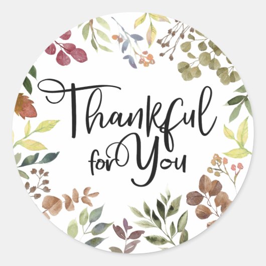 Sticker Rond Merci Pour Vous - Thanksgiving (Devant)