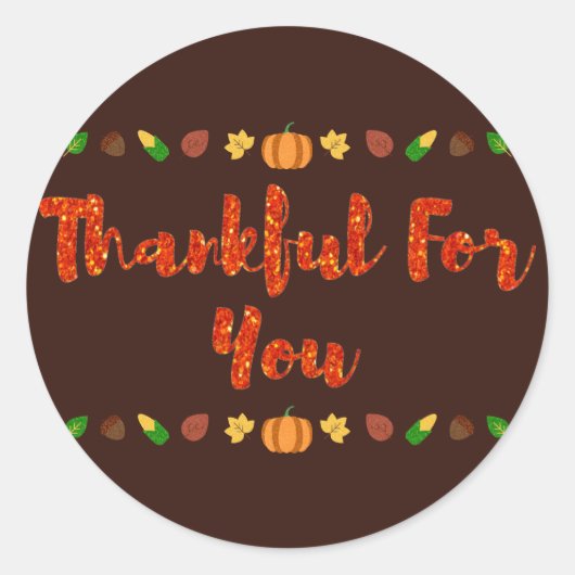Sticker Rond Merci Pour Vous, Thanksgiving (Devant)