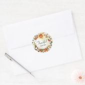 Sticker Rond Merci Pour Vous Thanksgiving Sunflower (Enveloppe)
