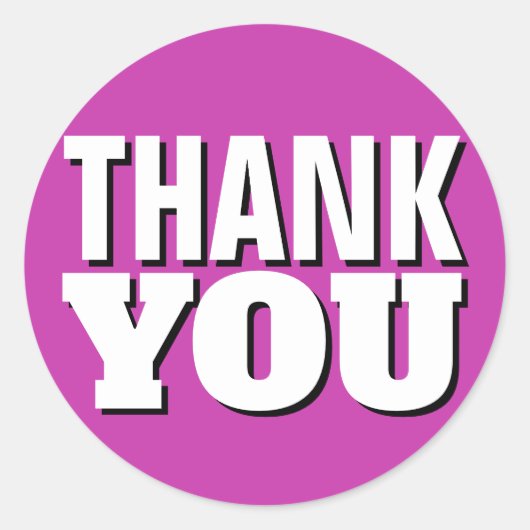 Sticker Rond Merci pourpre (Devant)