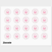 Sticker Rond Merci Professeur Papier Note Arc Coquette Rose (Feuille)