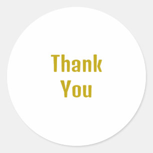 Sticker Rond Merci professionnel de calligraphie couleur or