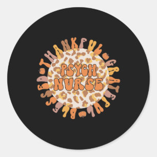 Sticker Rond Merci Psych Infirmière Thanksgiving Nurs Psychiatr