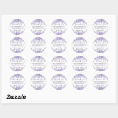 Sticker Rond Merci Quinceanera Violet (Feuille)