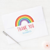 Sticker Rond Merci Rainbow Anniversaire de enfant Party (Enveloppe)