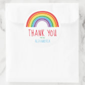 Sticker Rond Merci Rainbow Anniversaire de enfant Party (Sac)