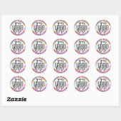 Sticker Rond Merci Rainbow Holographic Business Logo (Feuille)