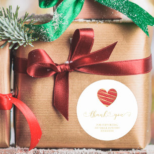 Sticker Rond Merci Red Heart en faveur des petites entreprises