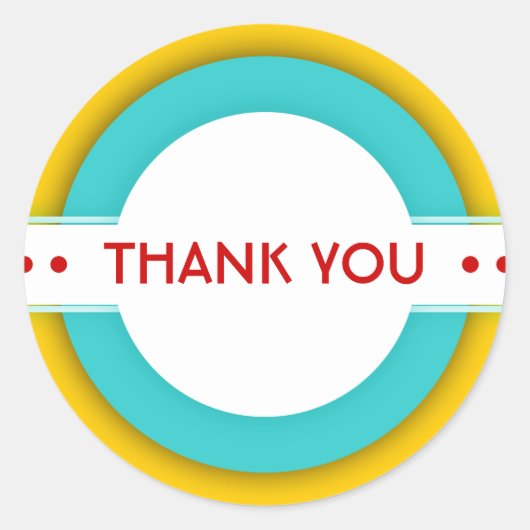 Sticker Rond Merci rétro (Devant)