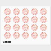 Sticker Rond Merci Retro Abstrait Rose Wavy Personnalisé (Feuille)